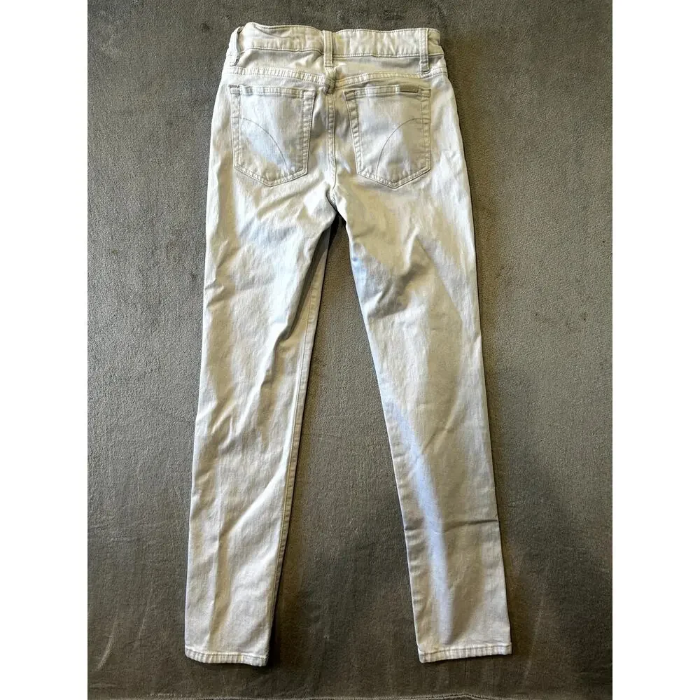 Joe's Jeans Straight Ankle White Denim Jeans Size‎ 25 High-Rise (30